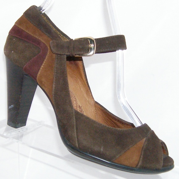 Sofft Shoes - Sofft brown suede peep toe mary jane heel 6M